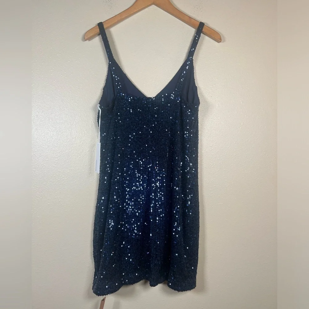 NWT Reformation Jimmy Dress Navy Sequin Size Medium